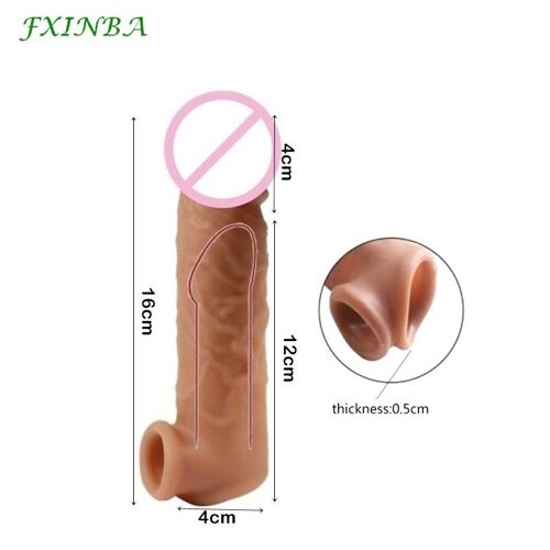 Type B 160mm - Fxinba Nouveau Réaliste Pénis Extender Manchon Préservatifs Réutilisables Adultes Jouets Sexuels Pour Hommes Retarder L'éjaculation Dick Élargissement