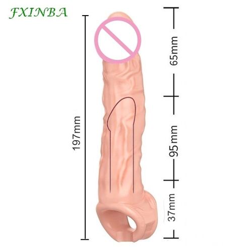 Taille S - Fxinba Énorme Pénis Manchon Extender Grand Coq Manchon Dick Élargissement Réutilisable Préservatif Retard Éjaculation Adulte Jouets Sexuels Pour Hommes Gay