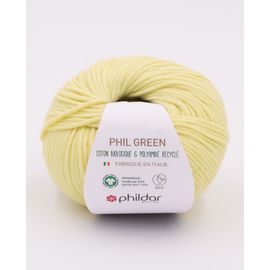 Phildar - Pelote De Laine Phil Green De 50g - Laine À Tricoter - 70% Coton,30% Polyamide - Aiguille N°5 - Couleur Zeste
