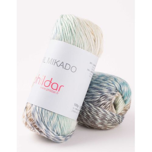Phildar - Pelote De Laine Phil Mikado De 100g - Laine À Tricoter - 70% Acrylique,30% Laine Peignee - Aiguille N°5 - Couleur Glacier