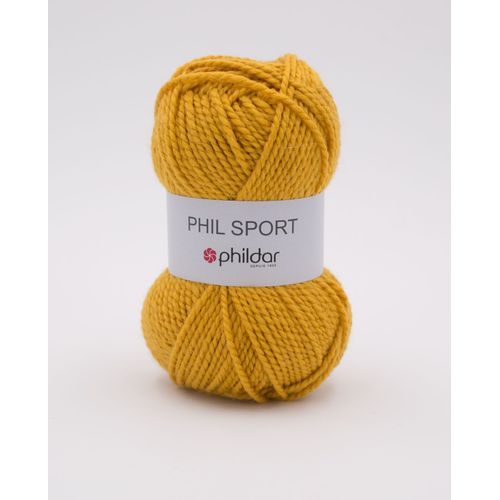 Phildar - Pelote De Laine Phil Sport De 50g - Laine ? Tricoter - 49% Acrylique,51% Laine Peignee - Aiguille N?4 - Couleur Ambre
