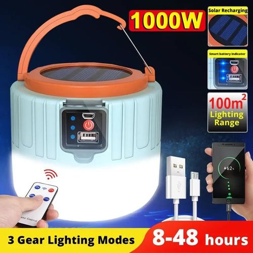 Lumière Solaire Orange - Lampes De Camping Solaires À Led Pour L'extérieur, Lanternes Portables Rechargeables Par Usb, Éclairage De Tente, Lumières De Secours Pour La Pêche