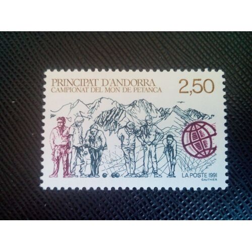 Timbre Andorre Yt 407 Wc Pétanque 1991 ( 0040705 )