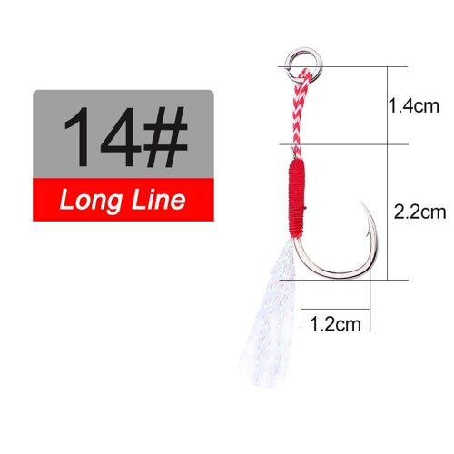 Longue Ligne-14 - Leurre De Pêche En Acier À Haute Teneur En Carbone, Crochet D'assistance, Cuillère, Barbelé, À Gabarit Simple, 10 Pièces/Paquet