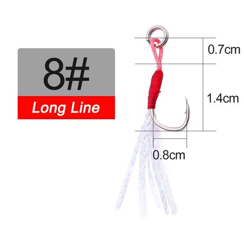 Longue Ligne-8 - Leurre De Pêche En Acier À Haute Teneur En Carbone, Crochet D'assistance, Cuillère, Barbelé, À Gabarit Simple, 10 Pièces/Paquet