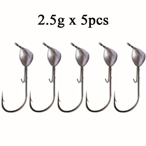 2.5 G - Hameçon De Pêche En Forme De Ver Pour La Pêche Au Bar, 5 Pièces Par Lot