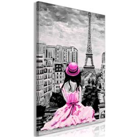 Tableau Villes Paris Colour (1 Part) Vertical Pink 60 x 90 cm