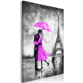Tableau Villes Paris Fog (1 Part) Vertical Pink 40 x 60 cm