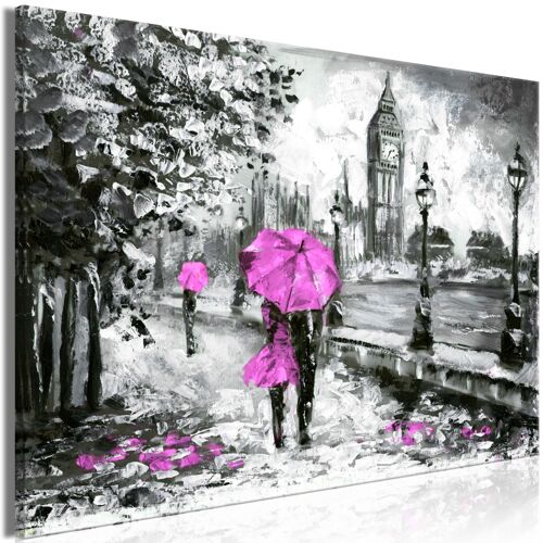 Tableau Villes Walk in London (1 Part) Wide Pink 120 x 80 cm