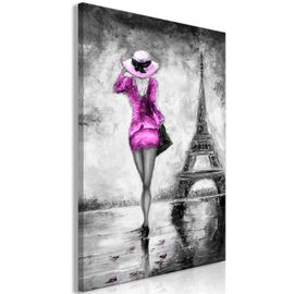 Tableau Personnages Parisian Woman (1 Part) Vertical Pink 60 x 90 cm