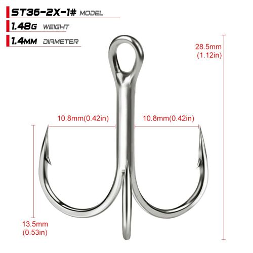 Taille 1-20pcs - Proberos Hameçons Triples À Haute Teneur En Carbone, Hameçons De Pêche