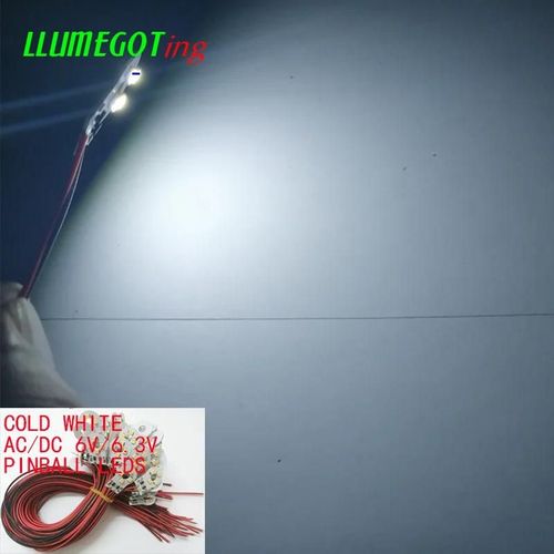 Blanc Froid - 50pcs Lumières De Panneau Avec Puce 4x3528 Smd À Bord, Diverses Couleurs, Anti-Polarité Ac Dc 6v 6.3v, Machine De Jeu Pinball