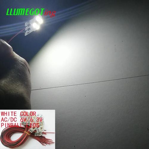 Blanc - 50pcs Lumières De Panneau Avec Puce 4x3528 Smd À Bord, Diverses Couleurs, Anti-Polarité Ac Dc 6v 6.3v, Machine De Jeu Pinball