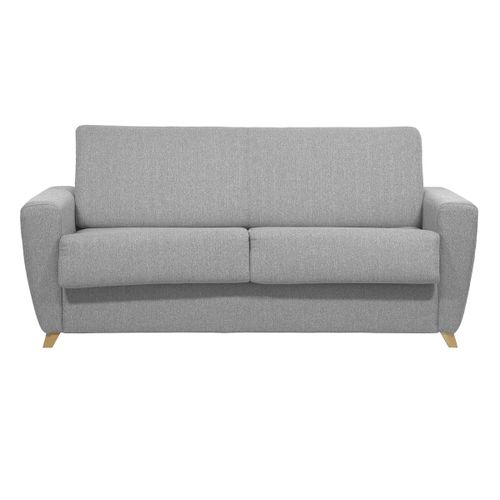 Canapé Convertible Scandinave Gris Clair Avec Matelas 18 Cm Graham