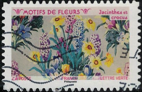 France 2021 Oblitéré Used Motifs De Fleurs Jacinthes Et Crocus