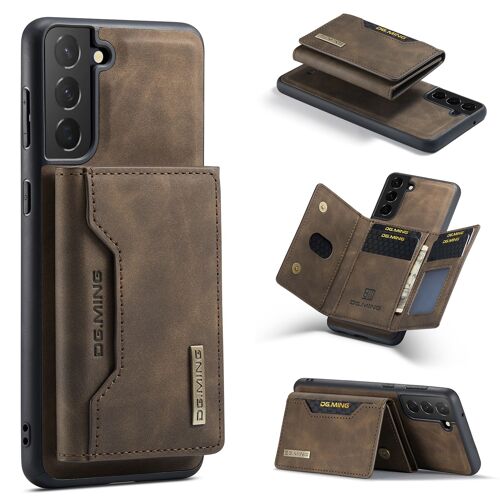 Coque Amovible Étuis Antichoc Rabat Housses Avec Fente Carte, Pu Cuir Pour Samsung Galaxy S21 Fe - Café