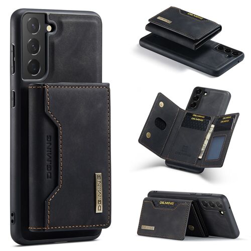 Coque Amovible Étuis Antichoc Rabat Housses avec Fente Carte, Pu Cuir Pour Samsung Galaxy S21 FE - Noir