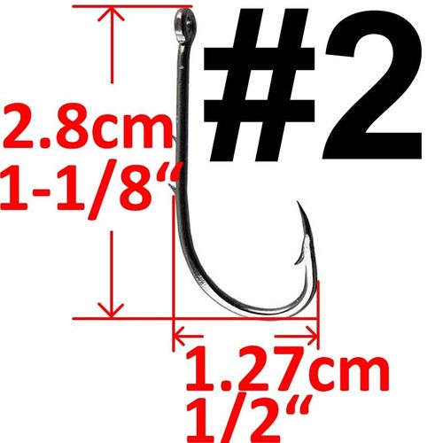 Taille 2 - Crochet Barbelé À Longue Tige En Acier À Haute Teneur En Carbone, Appât Étroit Décalé, Carpe, 50 Pièces