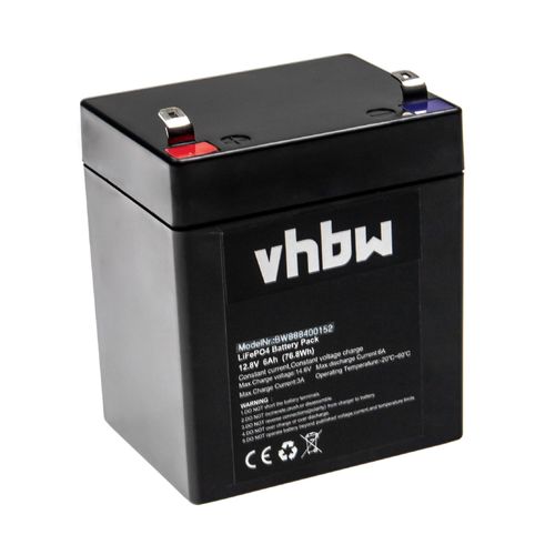 vhbw 1x Batterie compatible avec LD Systems Road Buddy 10, Roadman 102 haut-parleurs, enceintes portatives (6Ah, 12,8V, LiFePO4)