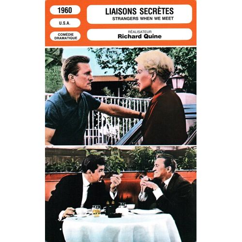 Fiche Monsieur Cinema Liaisons Secrètes De Richard Quine Avec Kirk Douglas, Kim Novak Et Walter Matthau