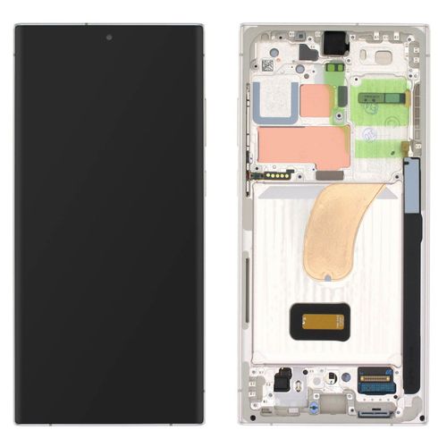 Écran Complet Officiel Pour Samsung S23 Ultra Vitre Tactile Et Châssis Crème