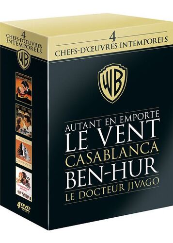 4 Chefs-D'oeuvre Intemporels : Autant En Emporte Le Vent + Casablanca + Ben-Hur + Docteur Jivago - Pack