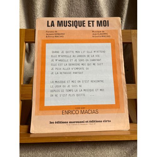 Enrico Macias La Musique Et Moi Partition Chant Piano Accords Ed. Marouani