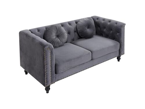Canapé 2 places en velours TURNER - Anthracite