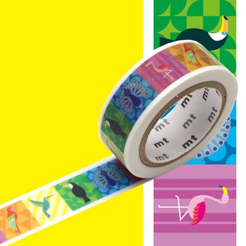 Masking Tape Mt Ex Oiseaux Multicolores