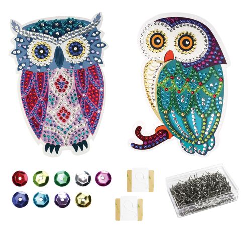 Kit Créatif Enfant Sequins Chouettes