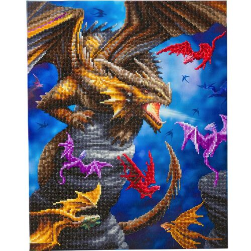 Crystal Art Kit Tableau Broderie Diamant 40x50cm Anne Stokes Dragons