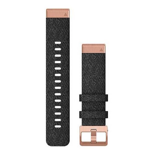 Garmin Heathered Black Nylon/Rose Gold - Quick Fit - 20mm - Fenix 5s/5s Plu Graphite