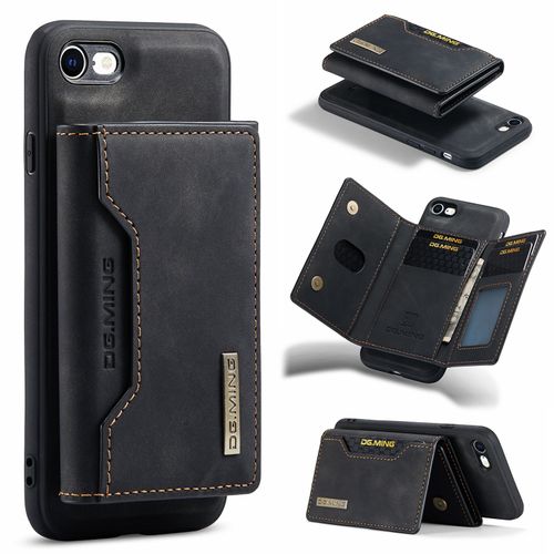 Coque Portefeuille Amovible Étuis Antichoc Rabat Housses Avec Fente Carte, Portefeuille Etui En Cuir Pu Premium Iphone 8 - Noir