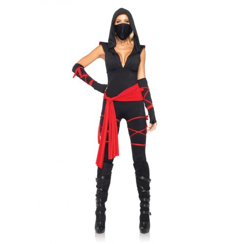 Costume 5 Pièces La Ninja Mortelle - Leg Avenue Leg Avenue Noir/Rouge Large