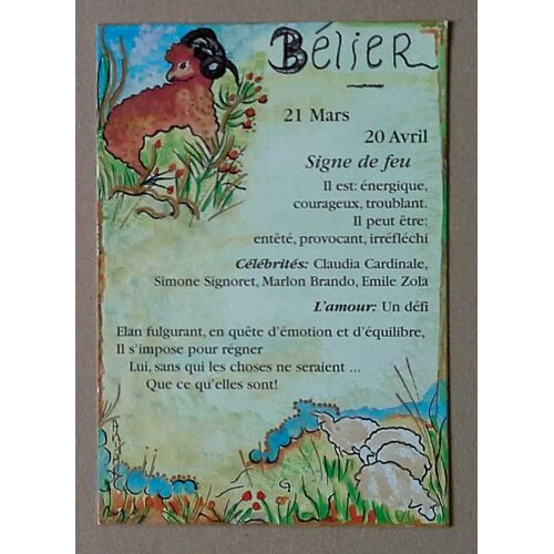 Carte Postale Zodiaque Signe Astrologique Bélier