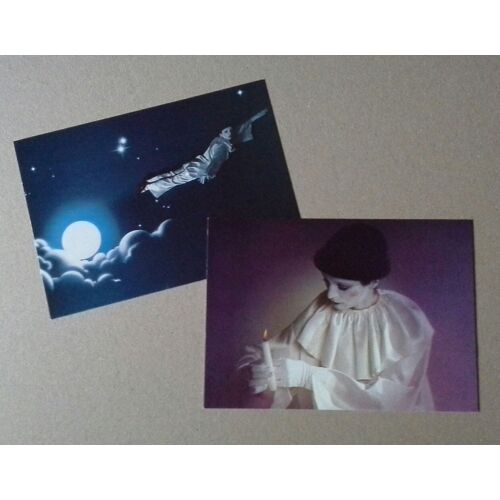 2 Cartes Postales Pierrot  Lune Étoiles Ciel Bougie  15304 Et 15306