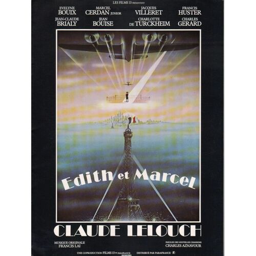Edith Et Marcel, Synopsis Dépliant, C. Lelouch, Evelyne Bouix, Marcel Cerdan Jr., Jacques Villeret