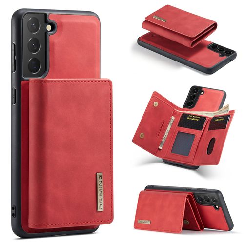 Coque Portefeuille Amovible Étuis Antichoc Rabat Housses Avec Fente Carte, Portefeuille Etui En Cuir Pu Premium Samsung Galaxy S21 Fe - Rouge