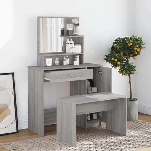 vidaXL Support de moniteur Gris 100x27,5x15 cm Bois de pin solide
