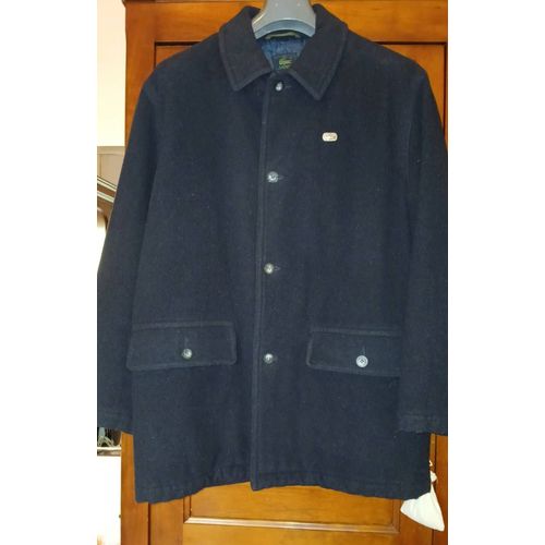 Manteau Lacoste Homme Bleu Nuit Devanlay. T52(T4). Laine, Classique , 4 Boutons