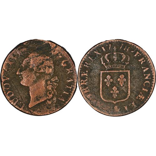 France - 1778 - Sol À L'écu - Aix-En Provence (&) - 89 260 Ex. - 22-141