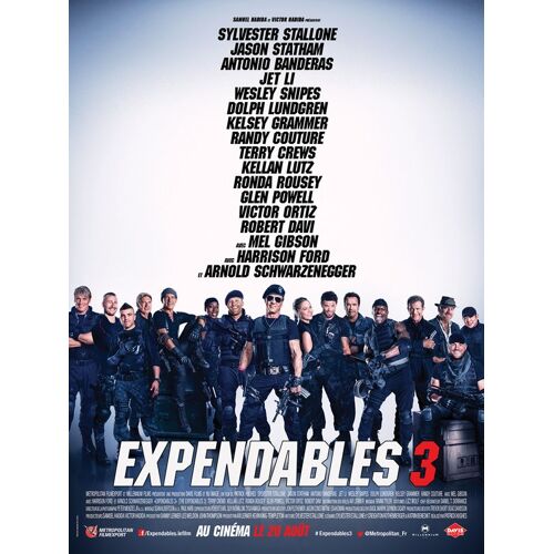 Expendables 3/Trois - Véritable Affiche De Cinéma Pliée- Format 120x160 Cm - De Patrick Hughes 2, Avec Sylvester Stallone, Jason Statham, Jet Li, Arnold Schwarzenegger, Harrison Ford, Mel Gibson- 2014