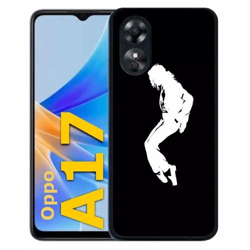 Coque pour oppo a17 - silhouette michael jackson moonwalk - silicone - noir