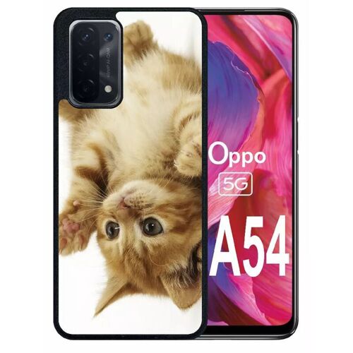 Coque pour oppo a54 5g - petit chaton mignon - silicone - noir