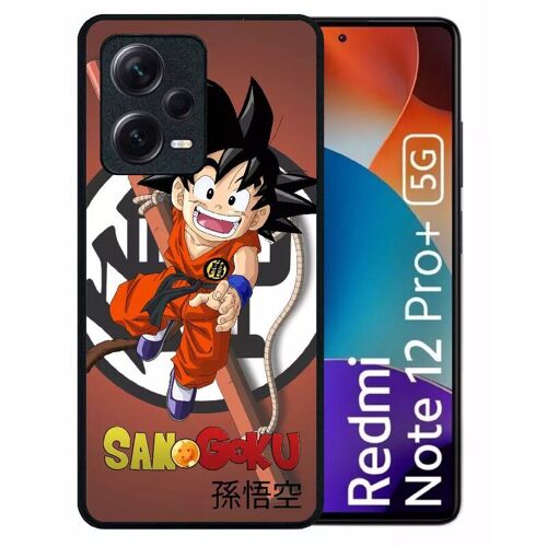Coque pour redmi note 12 pro+ - dbz sangoku enfant kanji boule de cristal - silicone - noir