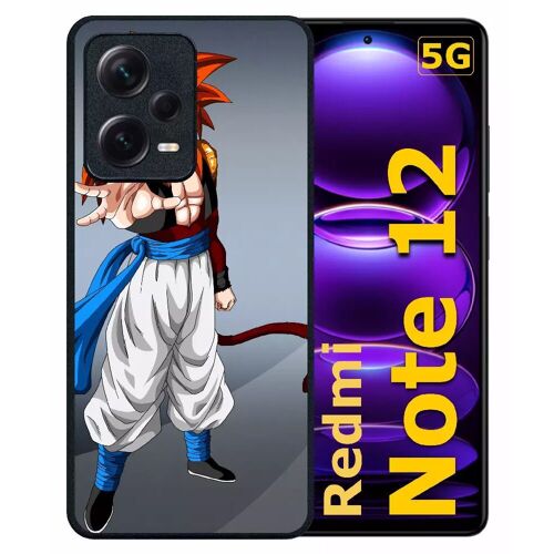 Coque pour redmi note 12 5g - dragon ball gt gogeta super saiyan 4 - silicone - noir
