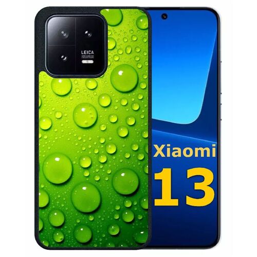 Coque Pour Xiaomi 13 - Goutte D Eau Verte - Silicone - Noir