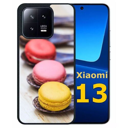 Coque pour xiaomi 13 - gourmandise de macaron - silicone - noir
