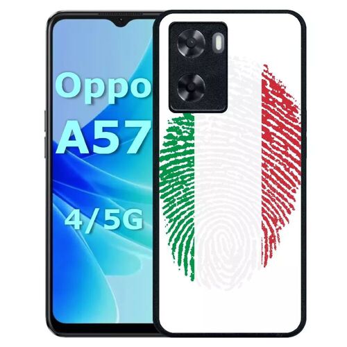 Coque Pour Oppo A57 - Empreinte Digitale Drapeau Italie Italy - Silicone - Noir