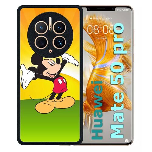 Coque pour huawei mate 50 pro - disney mickey - silicone - noir